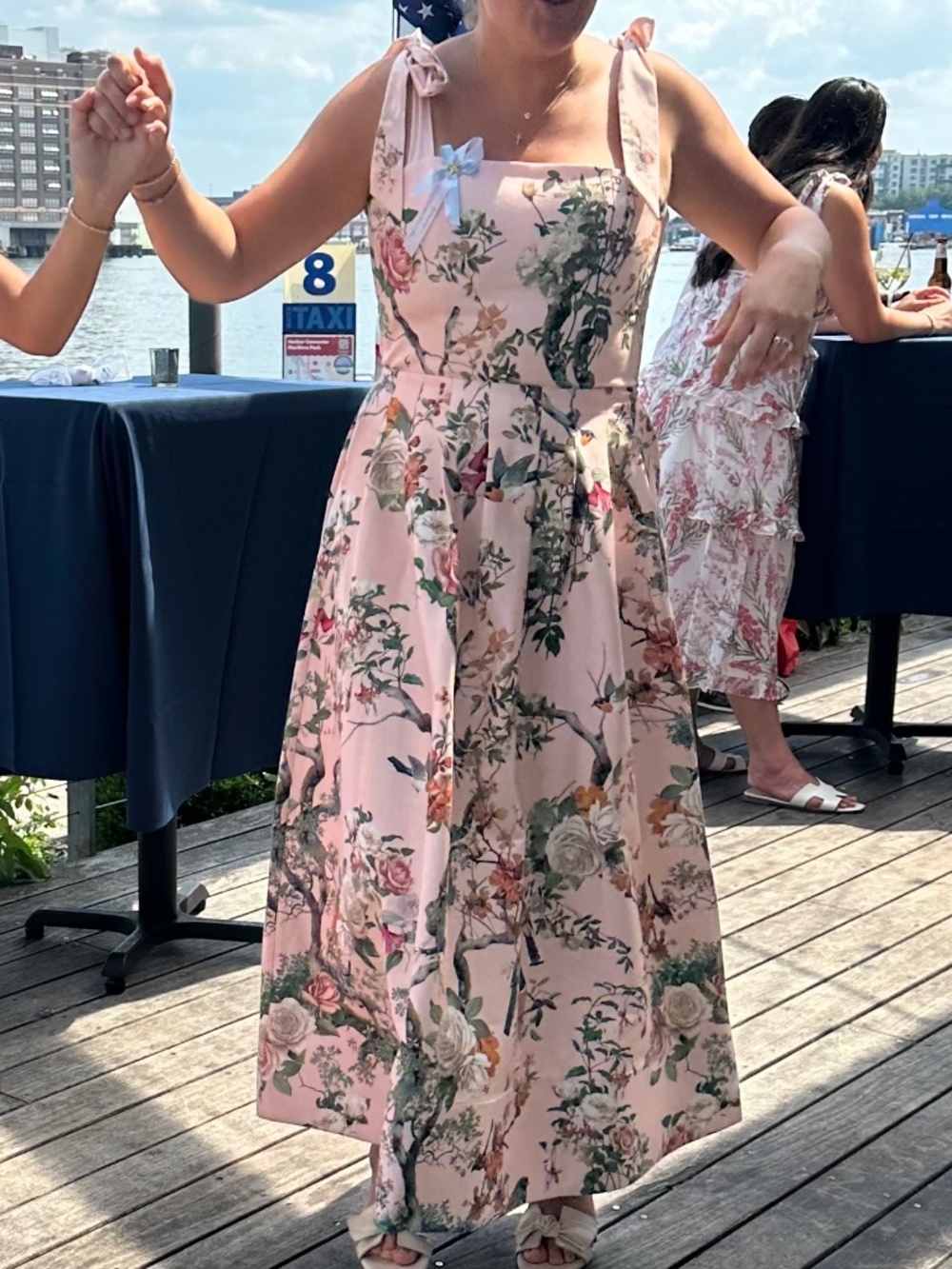 ALICE + OLIVIA Hana Floral Tie- Shoulder Maxi Dress - Picture 4 of 4